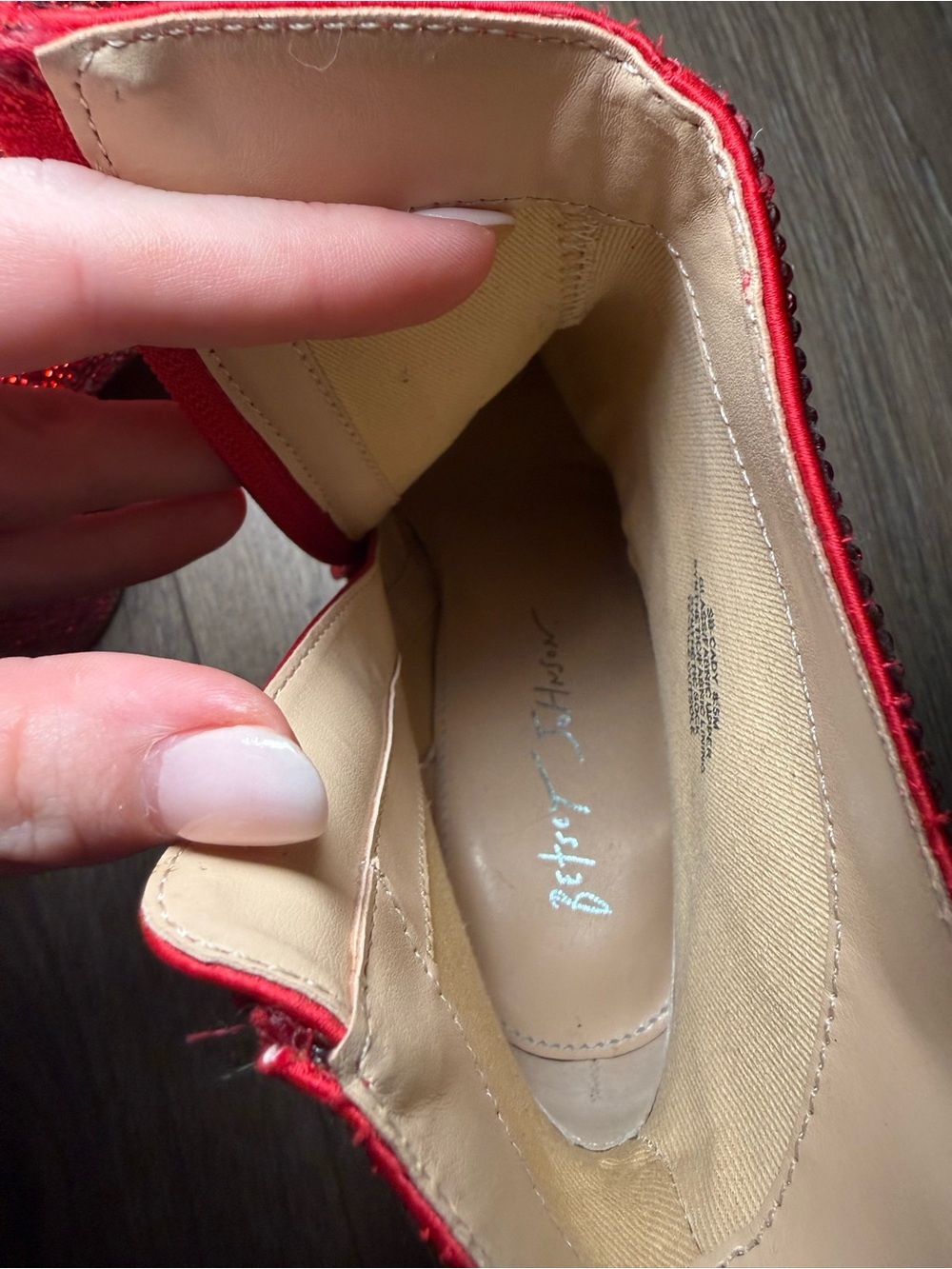 Cady Red Rhinestone Ankle Booties - Picture 7 of 10